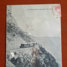Postales: POSTAL MONTSERRAT: EL FERROCARRIL SUBIENDO LA MONTAÑA. 1909