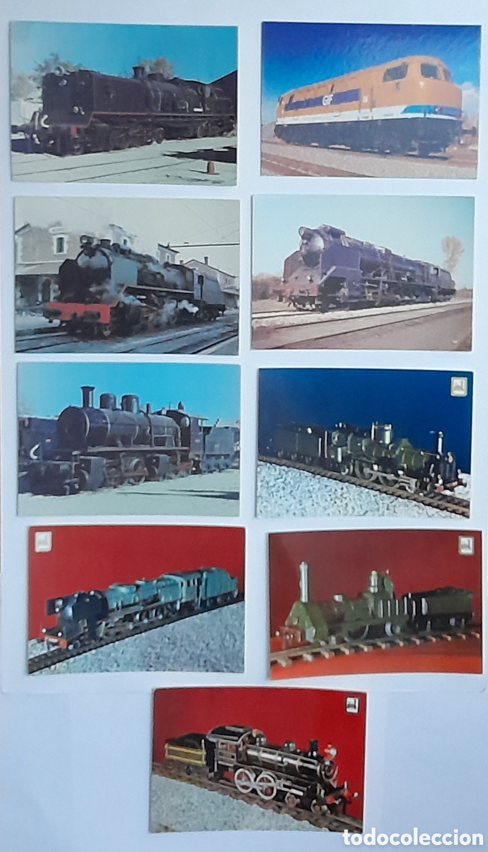 Postales: Lote de nueve postales de LOCOMOTORAS. - Foto 1