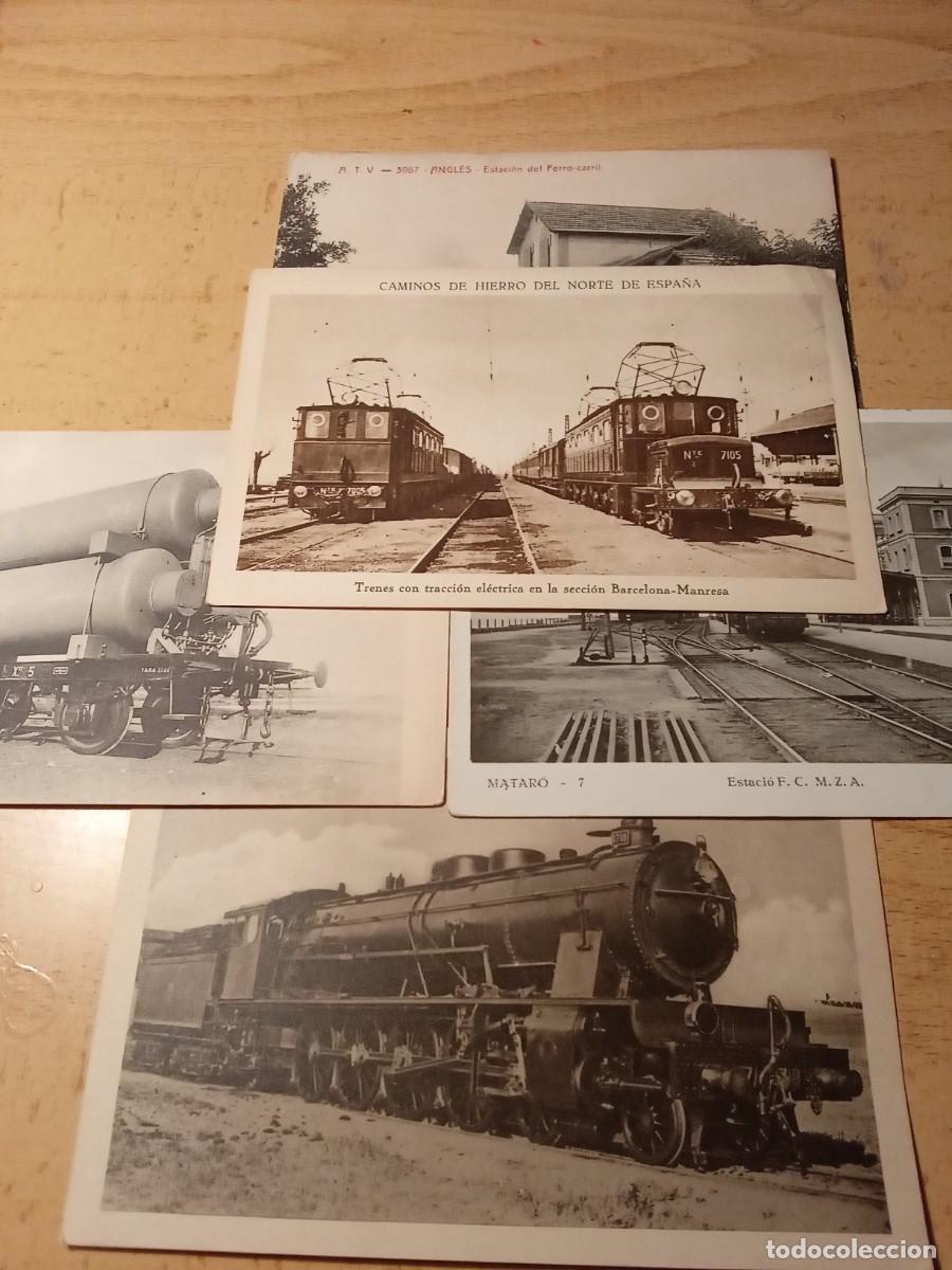 Postales: Estaciones y trenes. 5 postales. - Foto 1