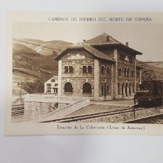 Postales: POSTAL CAMINOS DEL NORTE DE ESPAÑA. ESTACION DE LA COBERTORIA (LINEA DE ASTURIAS). S/C.. Lote 402028954