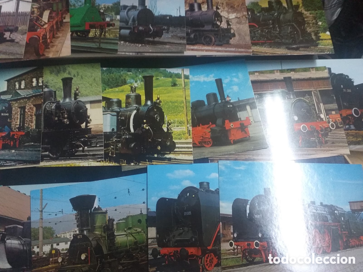Postales: 32 postales de locomotoras de tren. - Foto 2