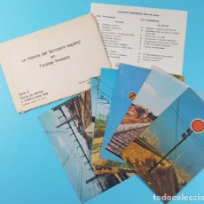 Postales: LA HISTORIA DEL FERROCARRIL ESPAÑOL SERIE D OBRAS DE FABRICA E INSTA. FIJAS, SOBRE + 8 POSTALES 1981