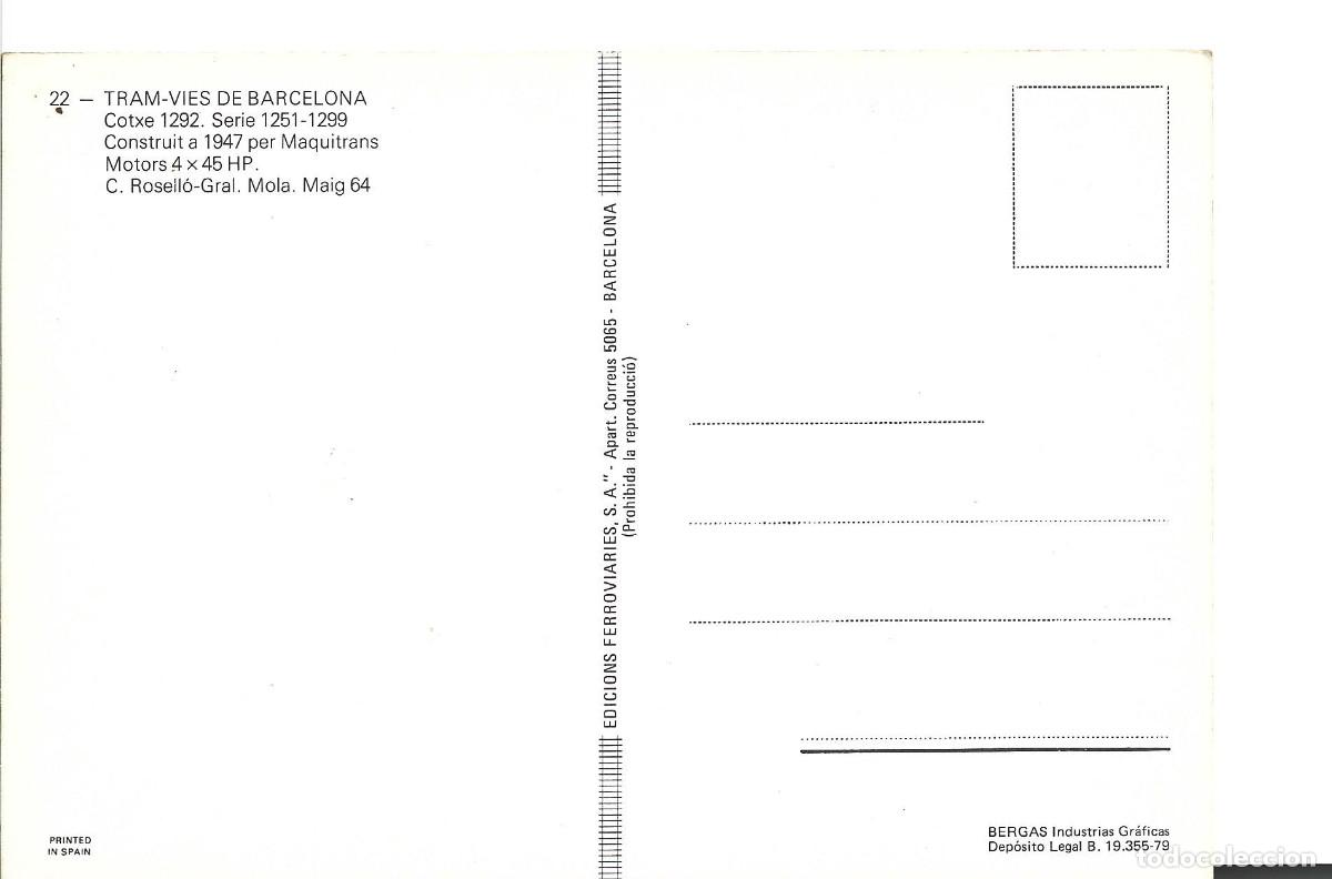 Postales: POSTAL TRAMVIES DE BARCELONA - Foto 2