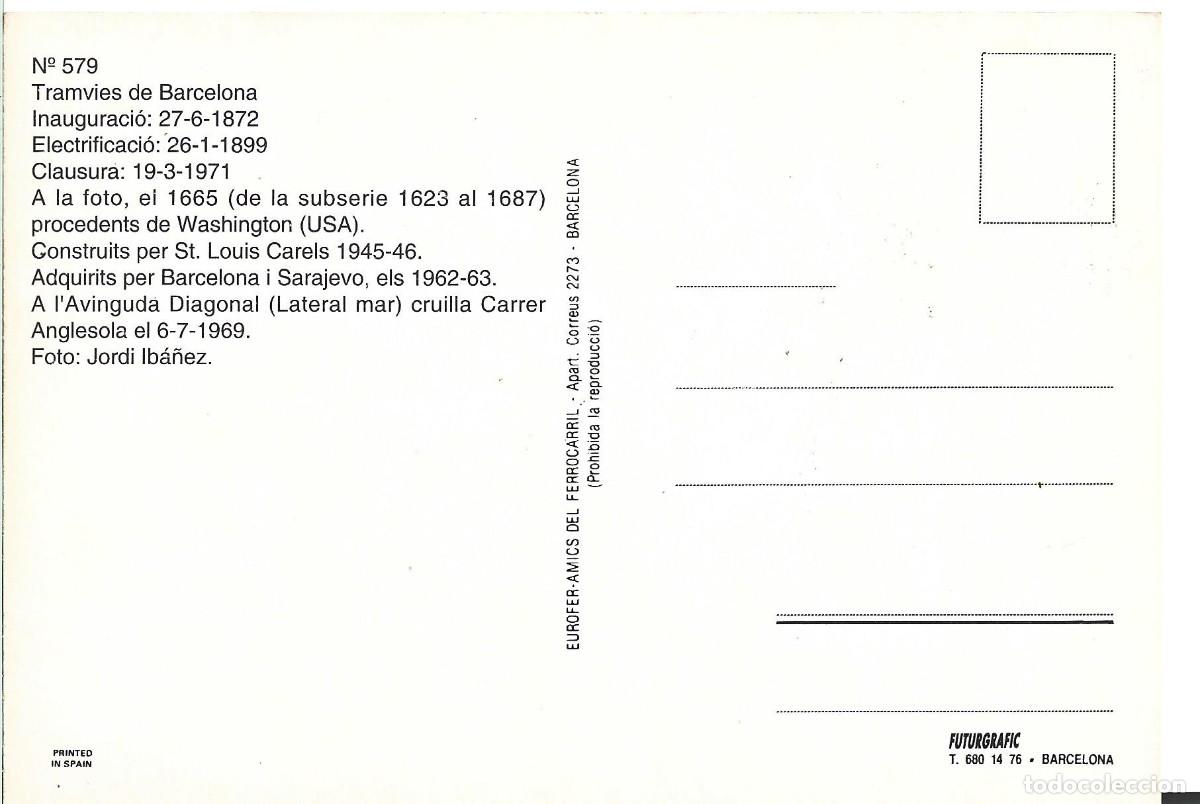 Postales: POSTAL TRAMVIES DE BARCELONA - Foto 2