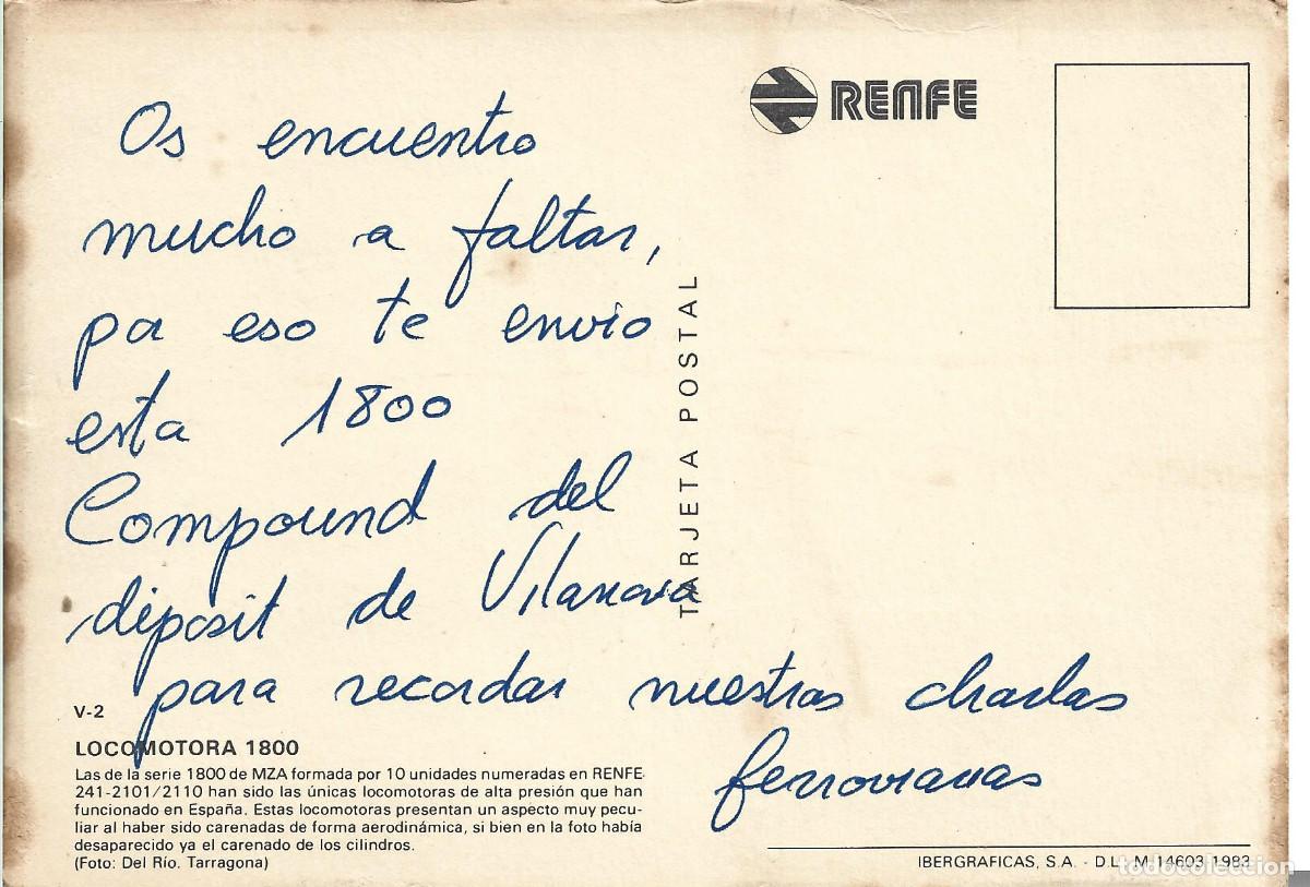 Postales: POSTAL V-2 LOCOMOTORA 1800 - Foto 2