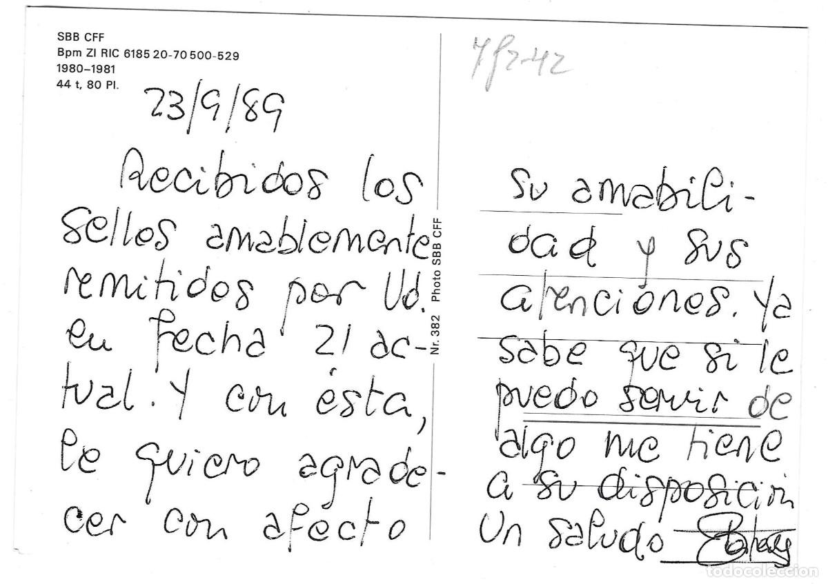 Postales: Postal SBB CFF. Bpm ZI RIC 6185. 7f2-42 - Foto 2