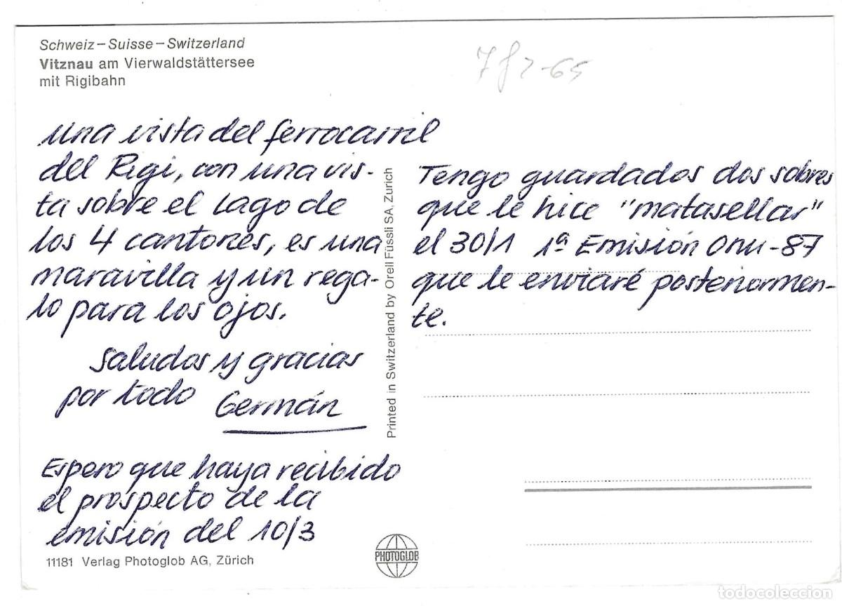 Postales: Postal Vitznau am Vierwaldstattersee mit Rigibahn. 7f2-65 - Foto 2