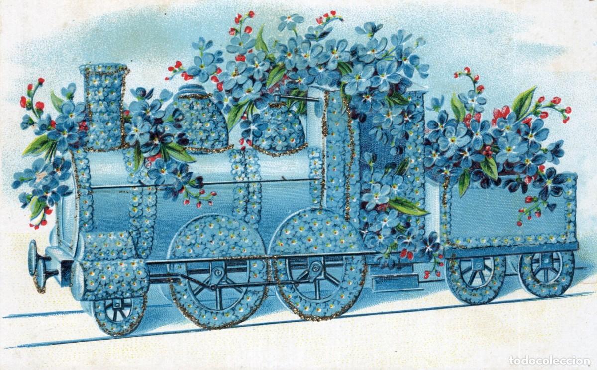 Postales: MAQUINA DE TREN. POSTAL EN RELIEVE - Foto 1