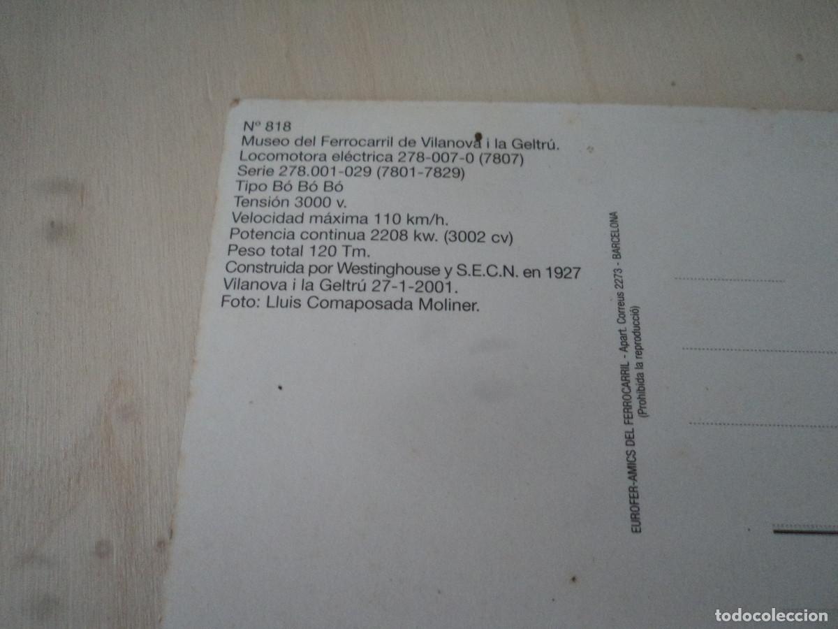 Postales: TREN 818 VILANOVA I LA GELTRU - Foto 2