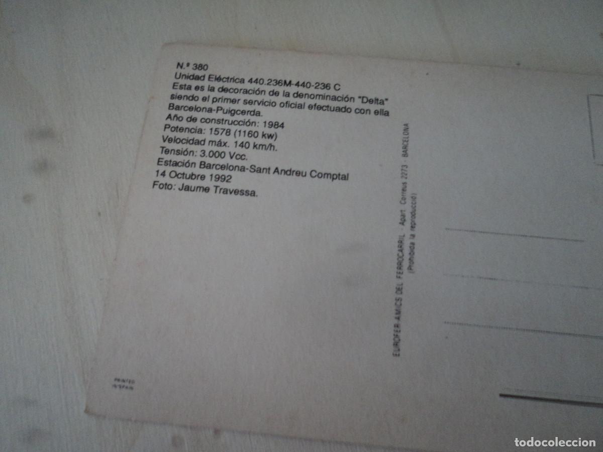 Postales: TREN 380 DELTA, SANT ANDREU COMPTAL - Foto 2