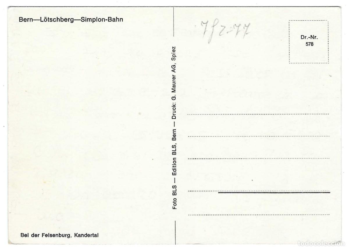 Postales: Postal Suiza. Bern. Lotschberg. Simplon Bahn. 7f2-77 - Foto 2