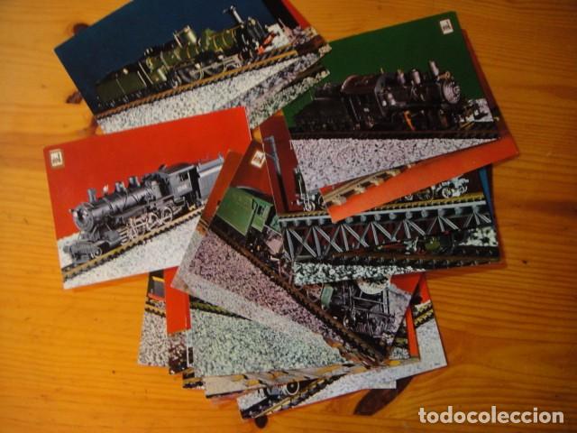Postales: modelos de locomotoras - edic, escudo de oro , serie completa de 24 postales