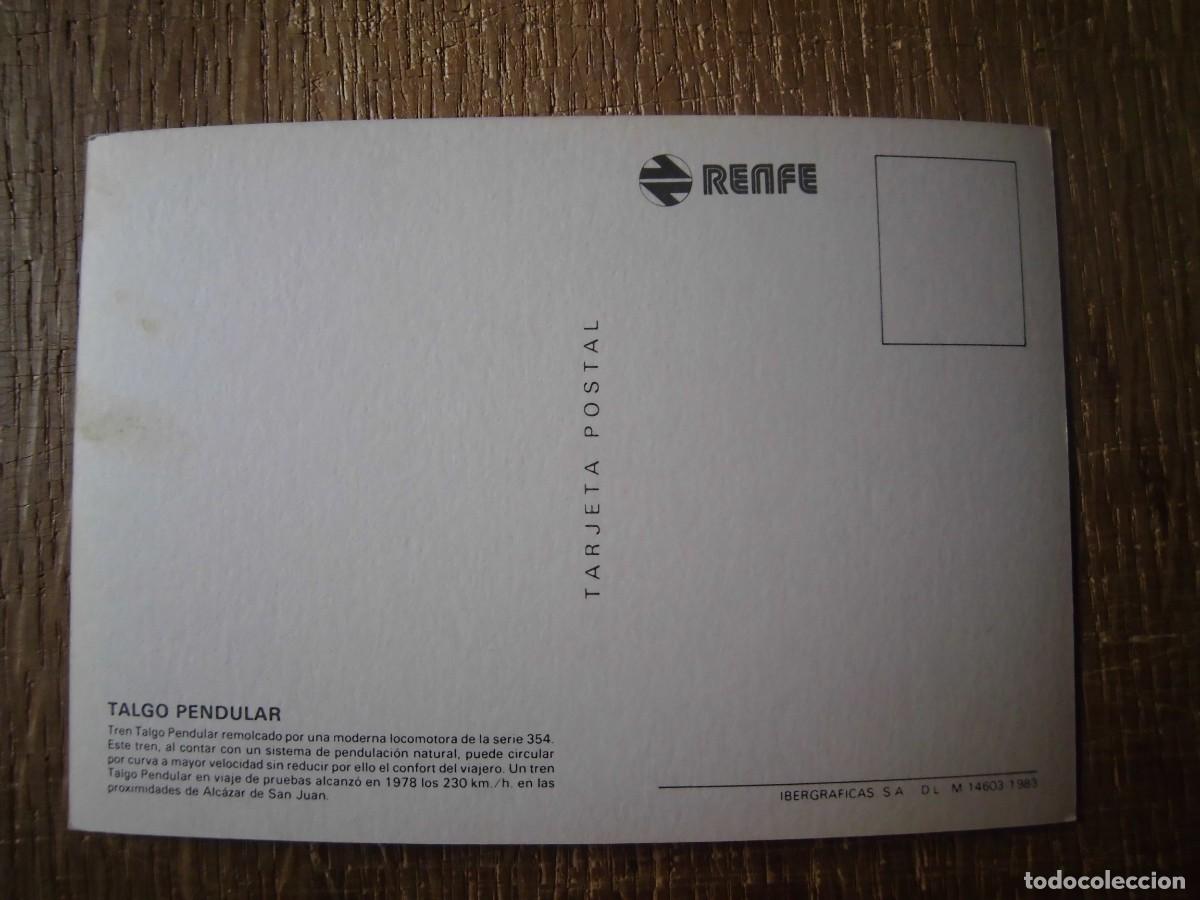 Postales: POSTAL TALGO PENDULAR RENFE - Foto 2