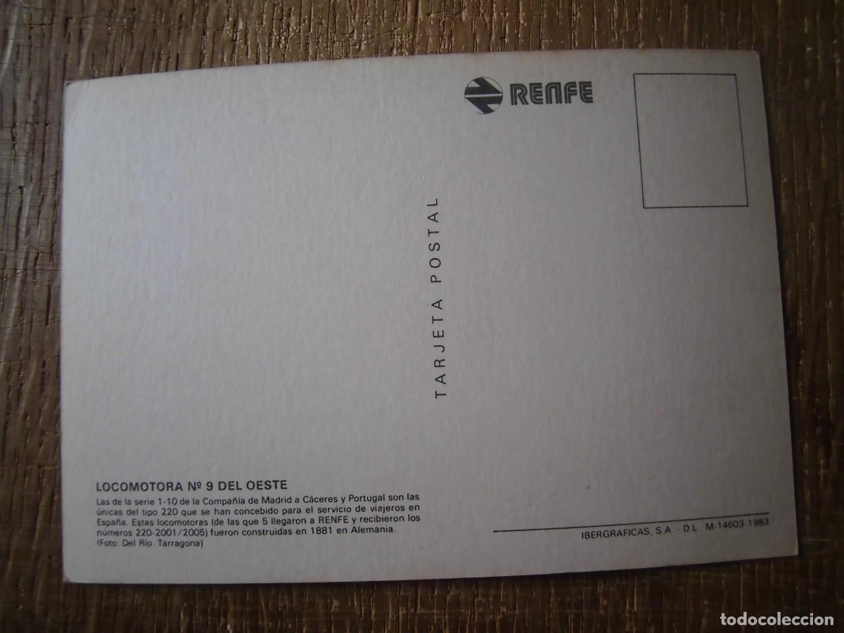 Postales: POSTAL LOCOMOTORA N&ordm; 9 DEL OESTE RENFE - Foto 2
