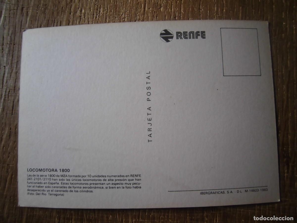 Postales: POSTAL LOCOMOTORA 1800 RENFE - Foto 2