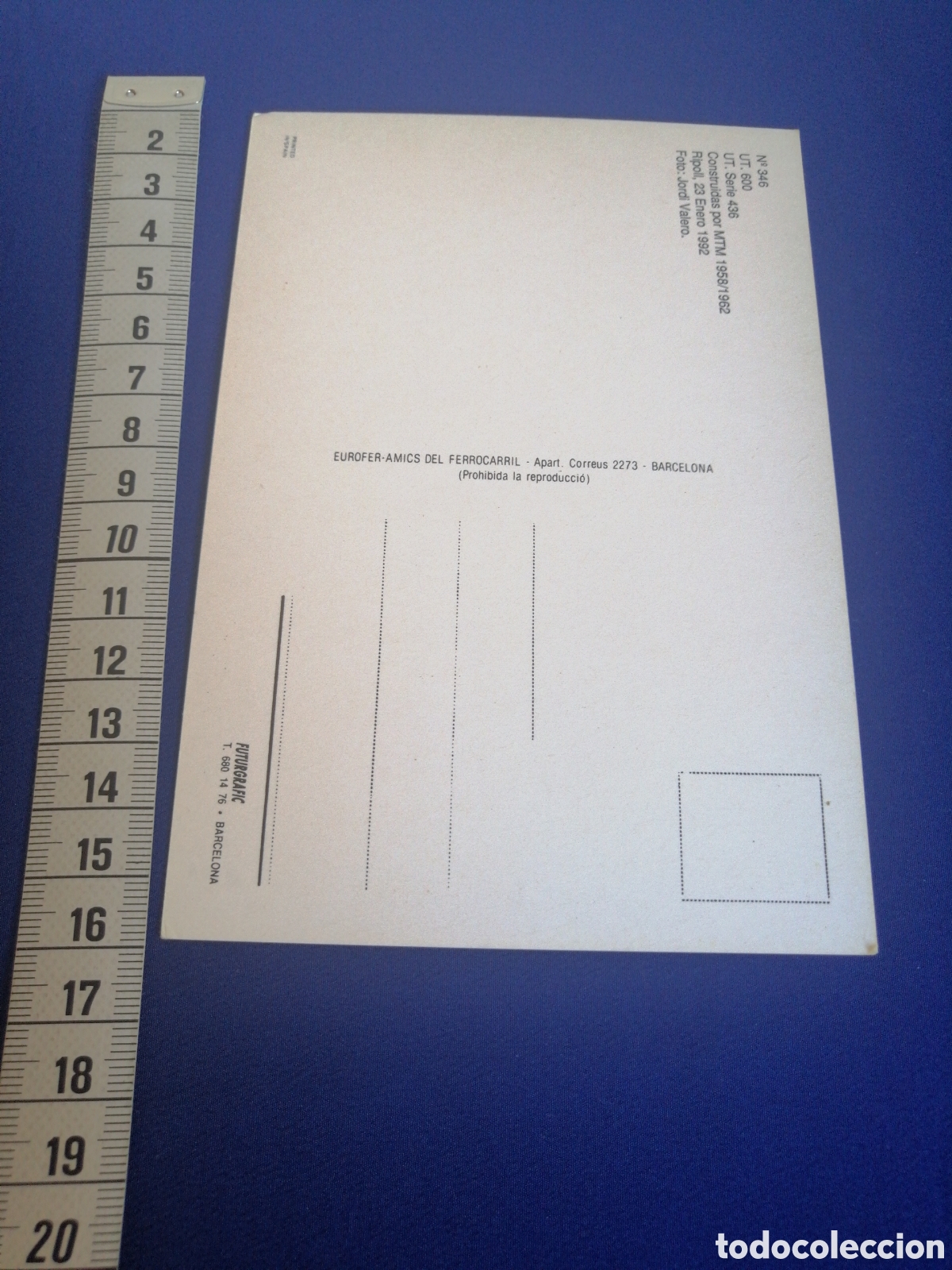 Postales: UT 600 RIPOLL 1992 N&Uacute;MERO 346 - Foto 2