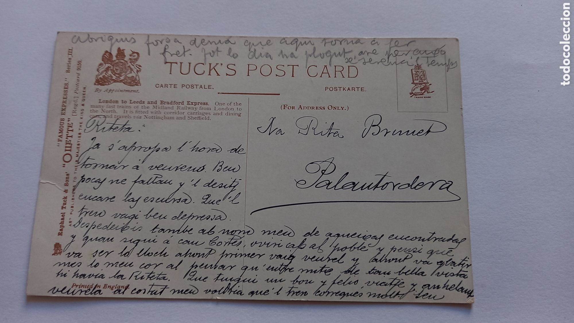 Postales: Postal ilustrada con ferrocarril - Foto 2