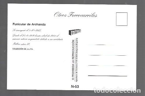 Postales: POSTAL DE FUNICULAR DE ARCHANDA DE ZARAGOZA EDITOR EDITREN N &ordm;53 - Foto 2