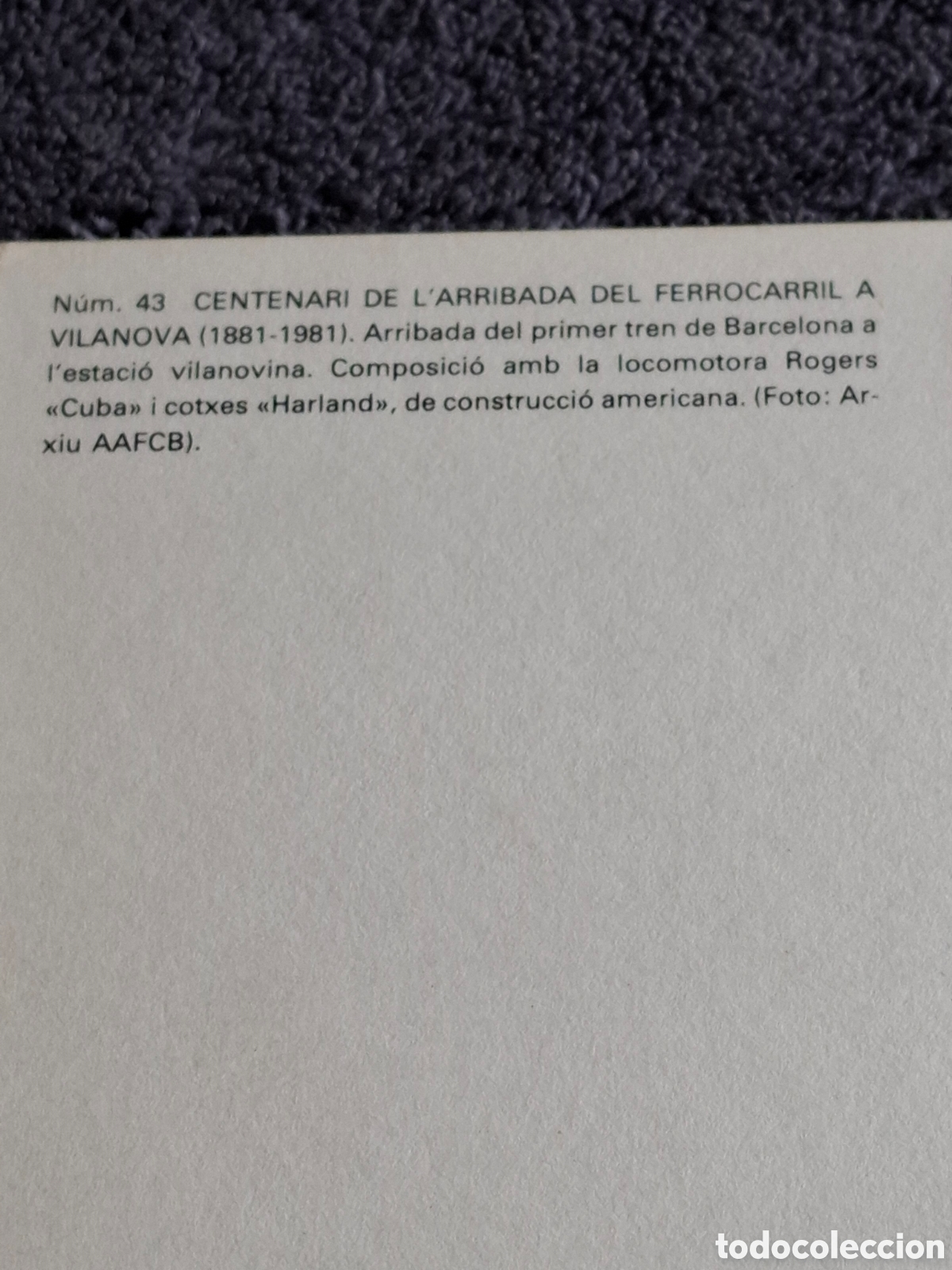 Postales: P1A. Centenario De Larribada Del Ferrocarril A Vilanova 1881 / 1981. - Foto 2