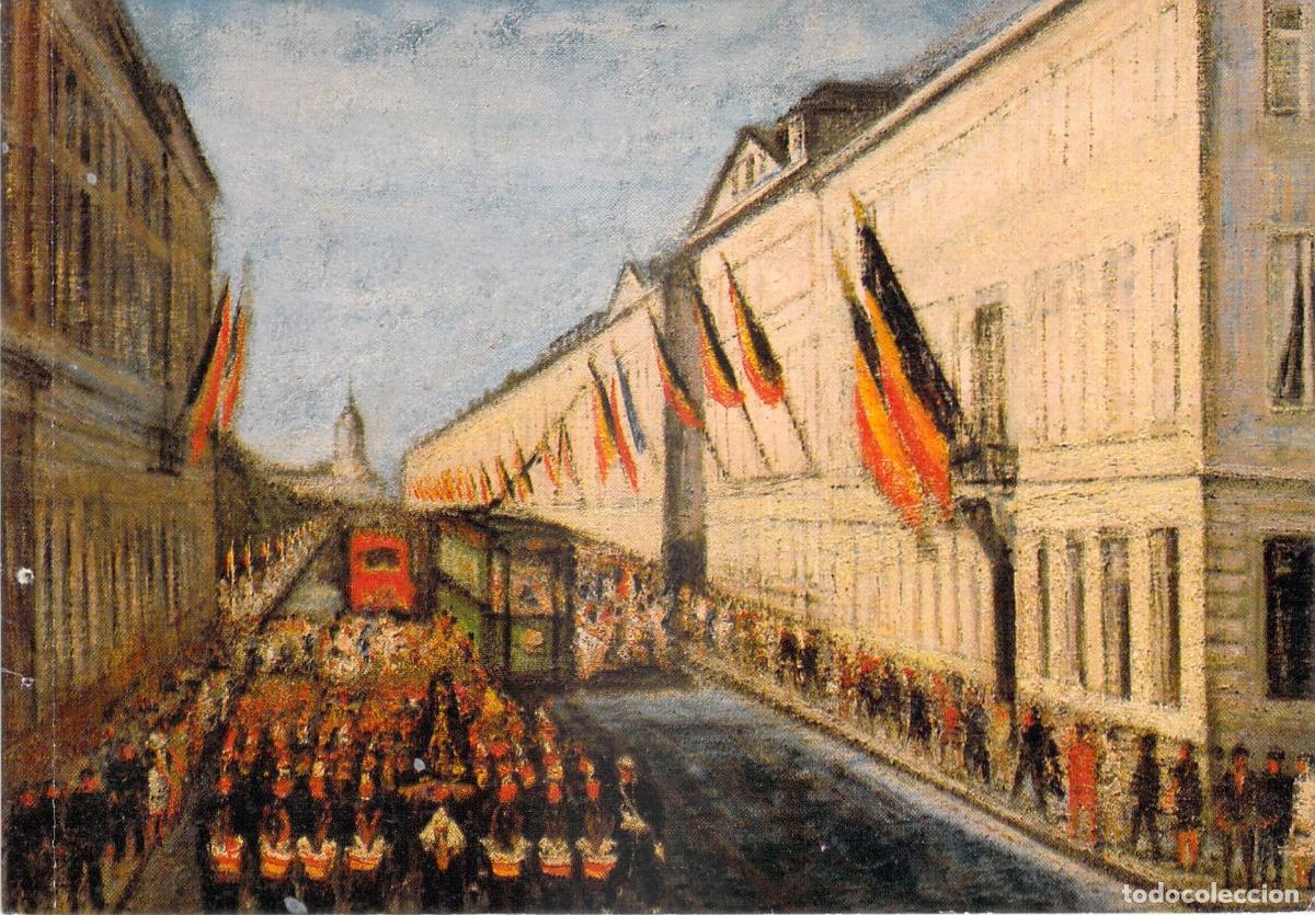 Postales: Postal de Arte Bruselas Rue Royale Desfile Taf Wallet Tren Tranvia