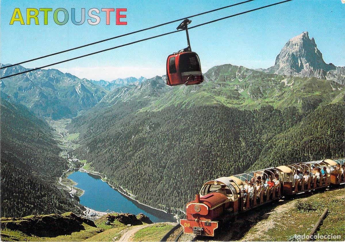 Postales: Postal de Artouste: Tren, Telef&eacute;rico y Pic du Midi d'Ossau, Pirineos
