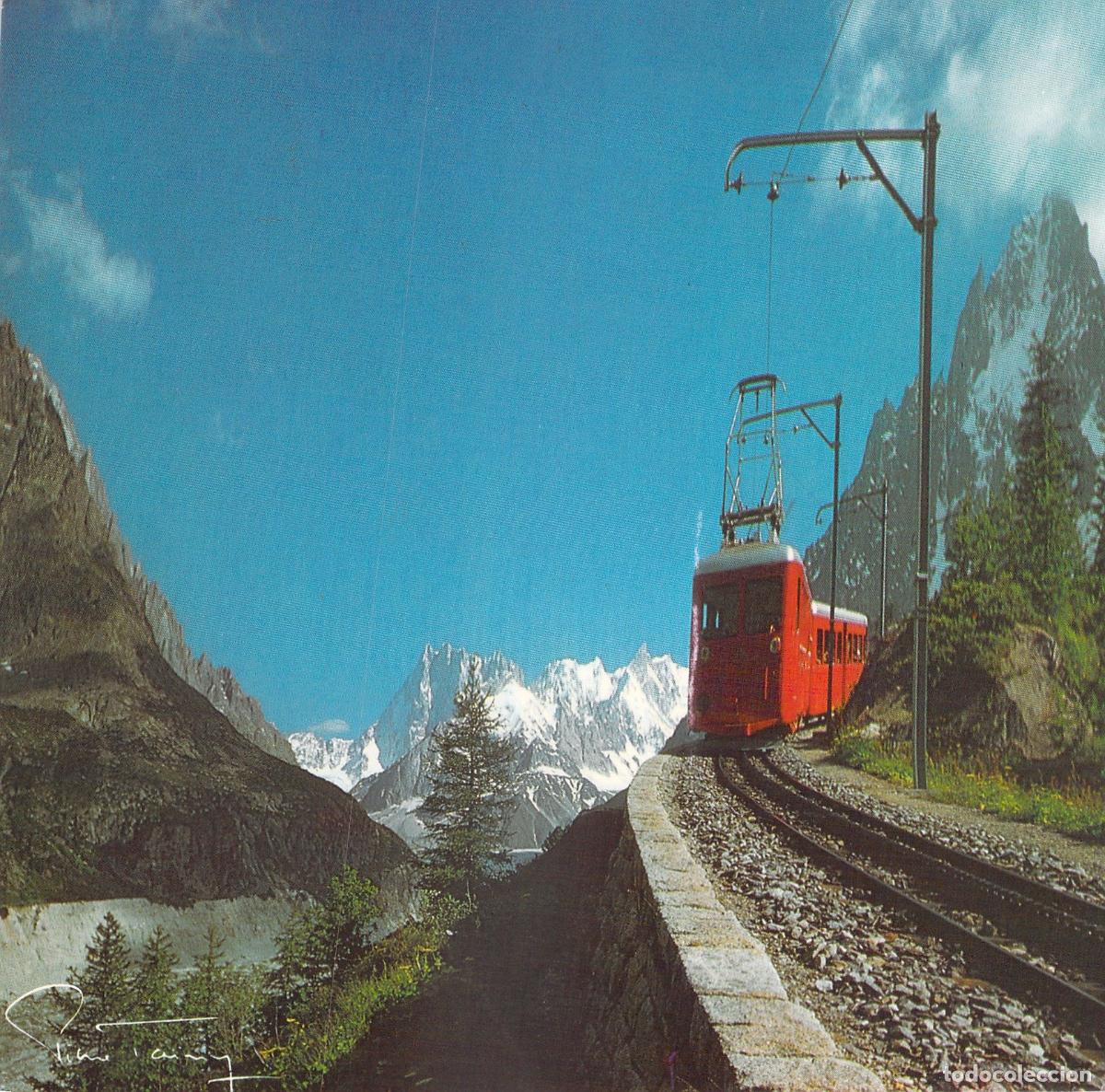 Postales: Postal Tren de Montenvers y Grandes Jorasses Alpes Franceses
