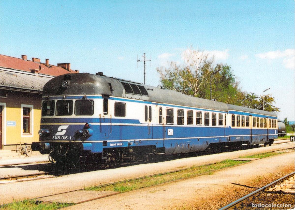 Postkarten: Tarjeta Postal Tren Diesel &Ouml;BB 5145 Estaci&oacute;n de Marchegg
