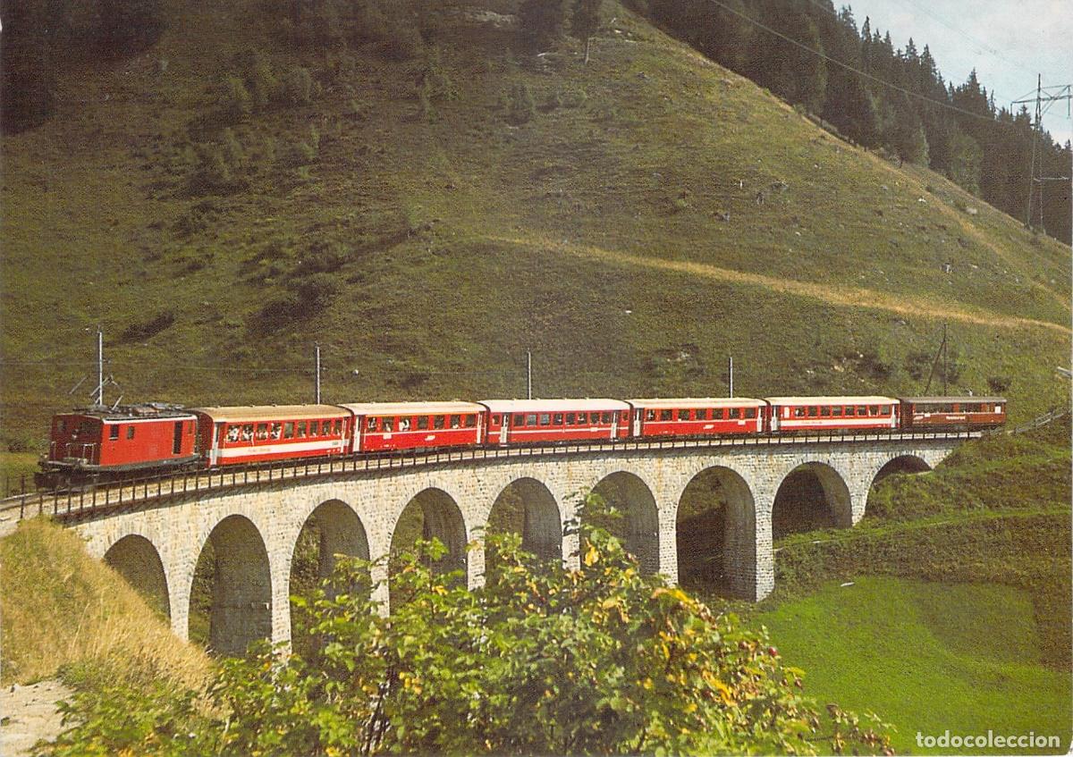 Postales: Postal Tren Glacier Express en Viaducto de Sedrun Suiza
