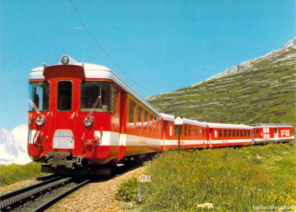 Postales: Postal del Tren Furka Oberalp en N&auml;tschen Suiza