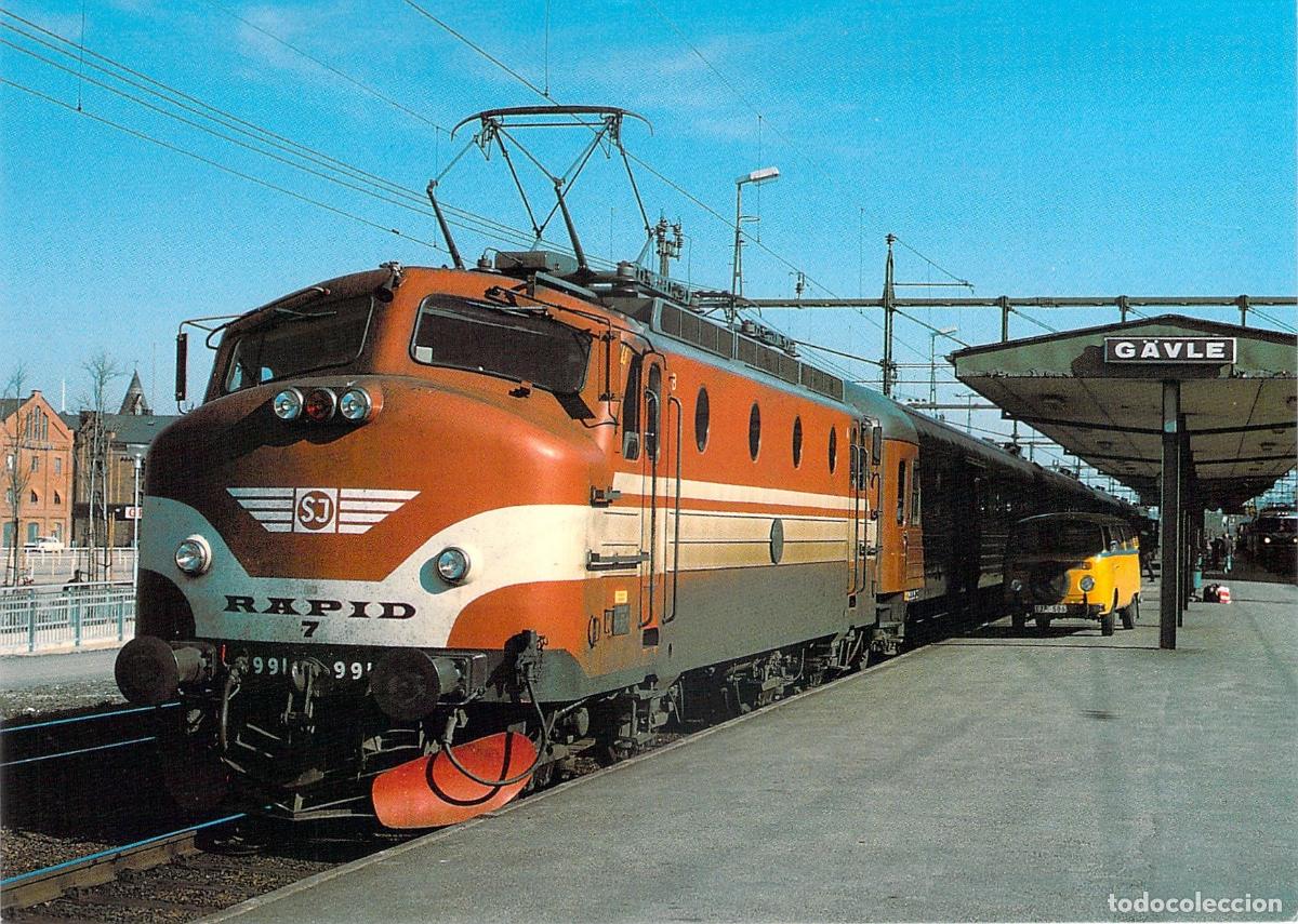 Postales: Postal Tren Sueco Locomotora El&eacute;ctrica Ra 991 Rapid 7 en G&auml;vle