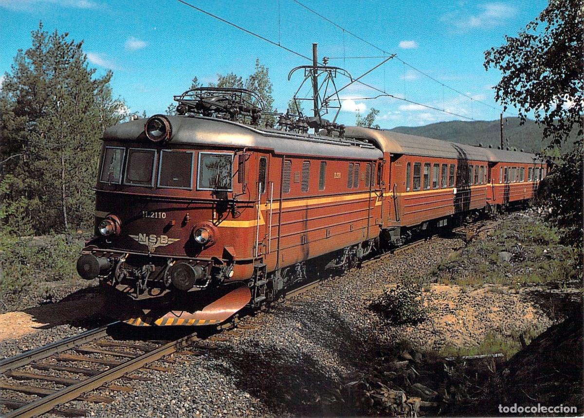 Postales: Postal de Locomotora El&eacute;ctrica NSB El 11.2110 en Kongsberg, Noruega
