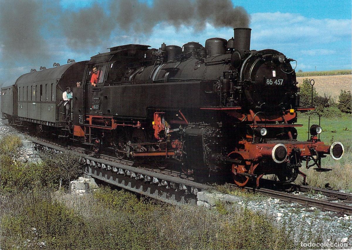 Postales: Postal Locomotora de Vapor DB 86 457 Tren Especial Alemania