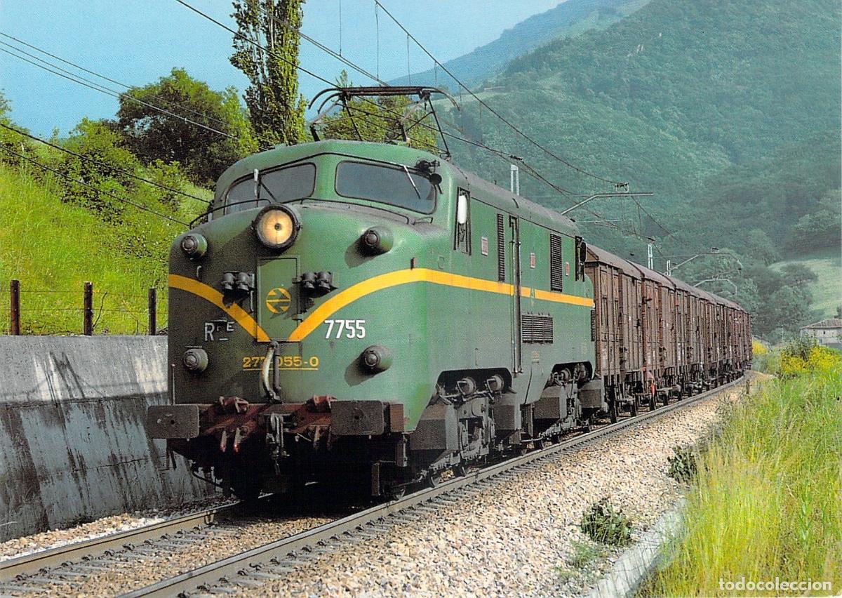 Postales: Postal RENFE Locomotora El&eacute;ctrica 277-055-0 en Campomanes