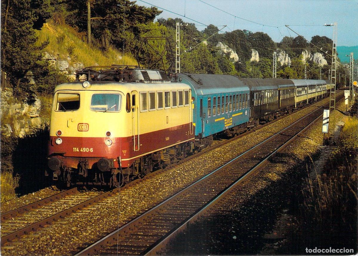 Cartoline: Postal Tren Expreso Locomotora DB 114 490-6 Dollnstein Alemania