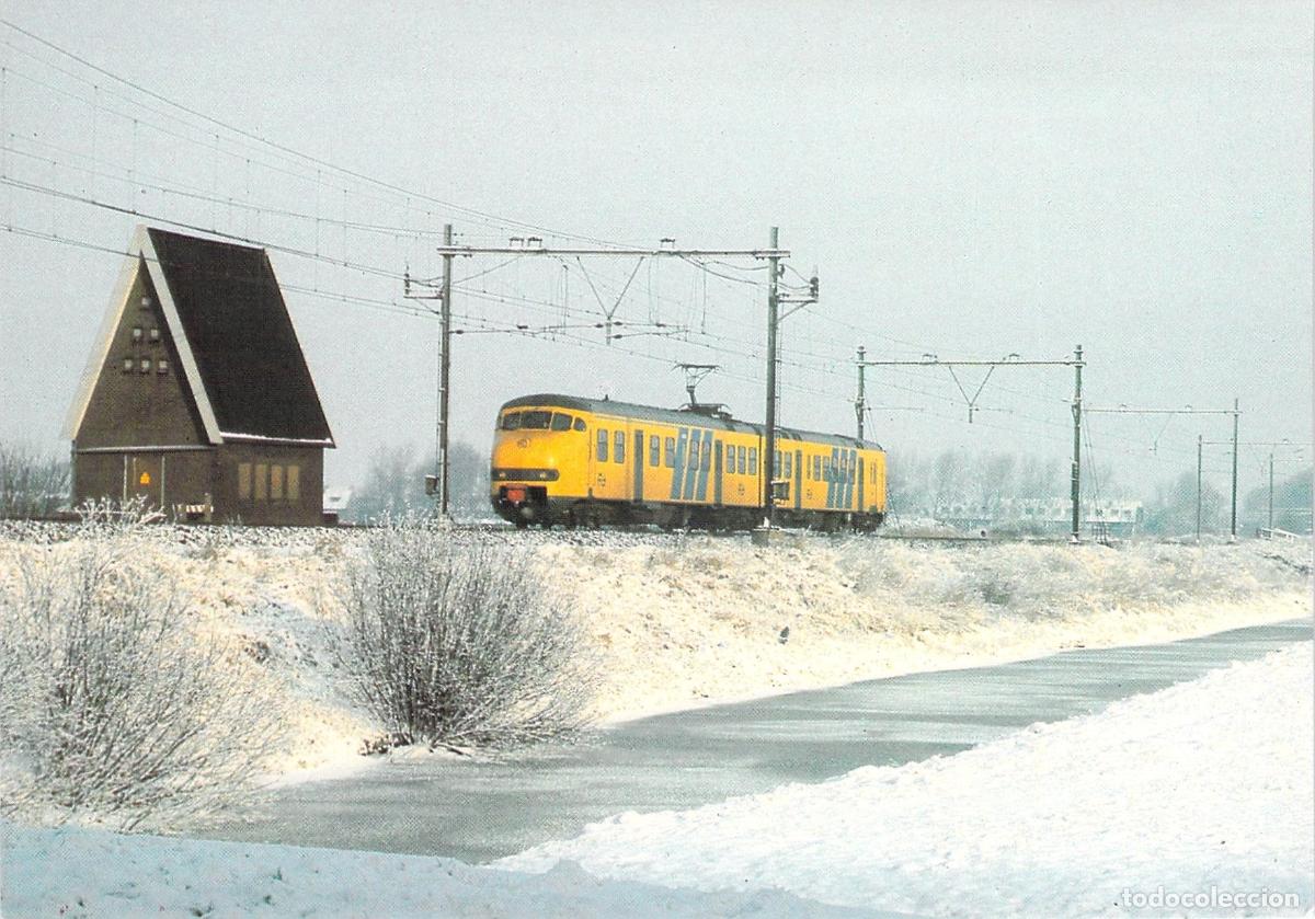 Postais: Postal del Tren El&eacute;ctrico NS Plan V en Paisaje Nevado de Voorschoten