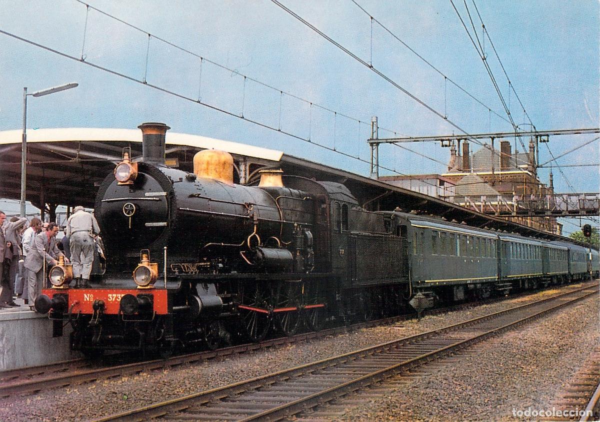 Postais: Tarjeta Postal Locomotora de Vapor NS 3737 Tren Holand&eacute;s