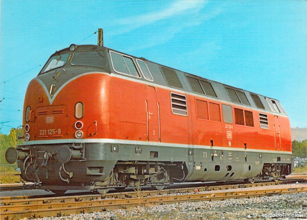 Postales: Postal Locomotora Di&eacute;sel DB 221 125-8 Estaci&oacute;n Heilbronn Alemania