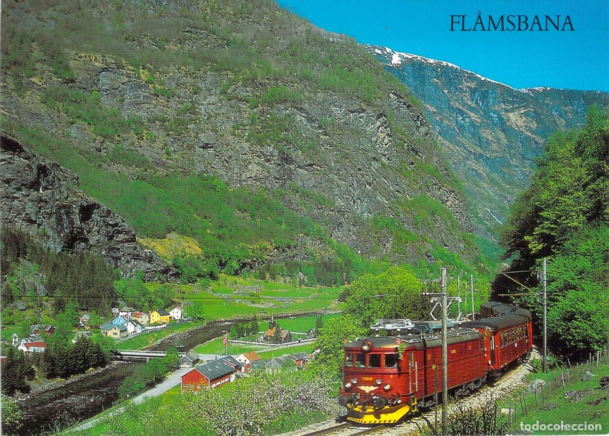 Postais: Postal Tren Fl&aring;msbana en el Paisaje de Fl&aring;m, Noruega
