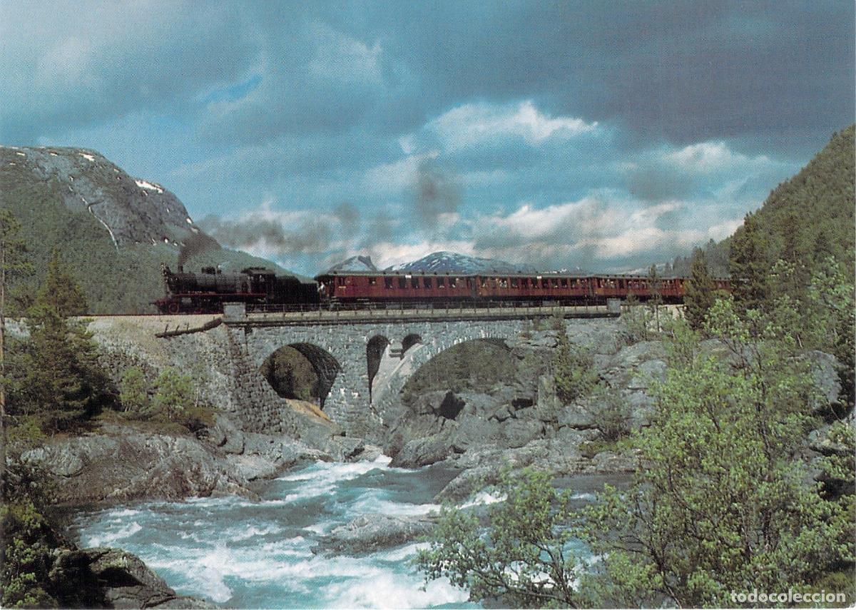 Postais: Postal Tren de Vapor en el Puente Stugufl&aring;ten, Raumabanen, Noruega