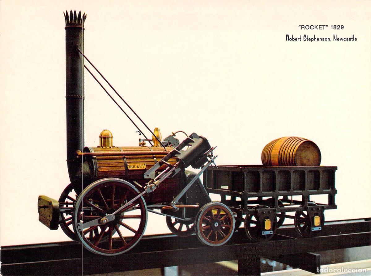Postales: Postal de la Locomotora Rocket de Robert Stephenson Newcastle