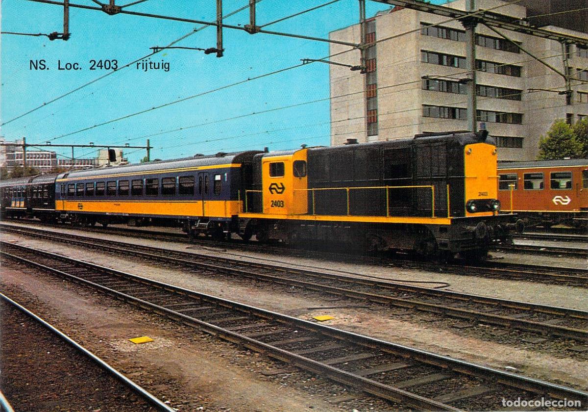 Postales: Postal de Locomotora NS 2403 y Vag&oacute;n de Pasajeros en Holanda