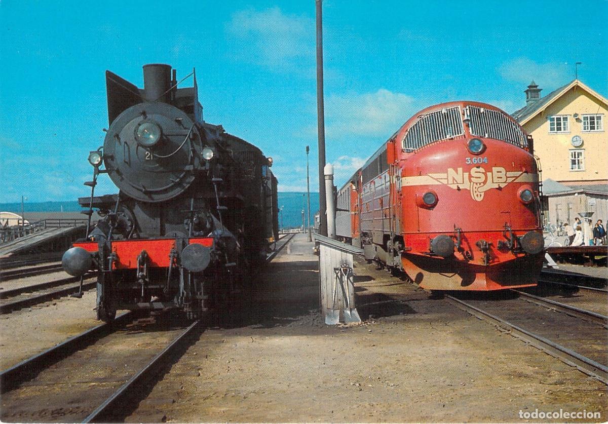 Postais: Postal de Trenes NSB en la Estaci&oacute;n de R&oslash;ros, Noruega