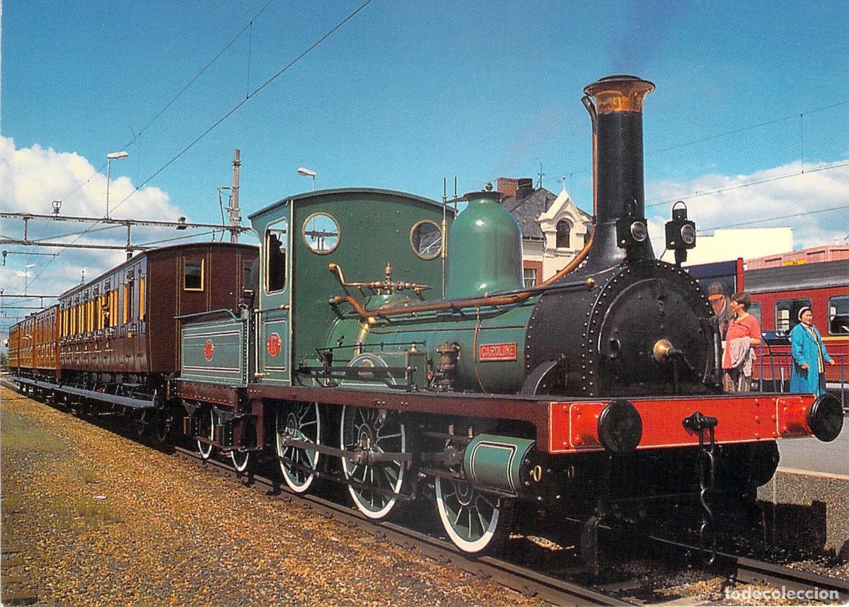Postais: Postal de la Locomotora a Vapor Caroline en la Estaci&oacute;n de Hamar