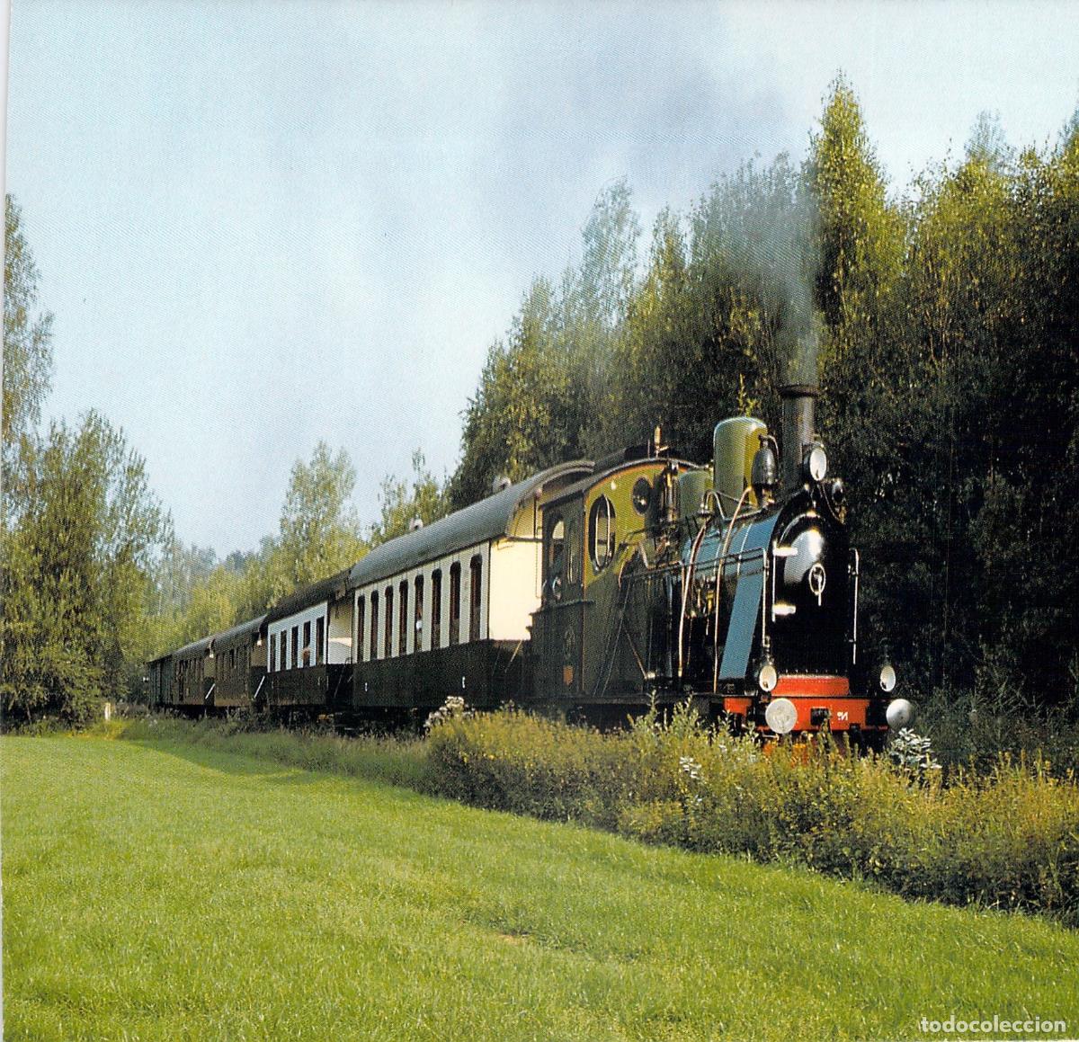 Postais: Postal de Locomotora a Vapor No. 4 con Tren en el Campo
