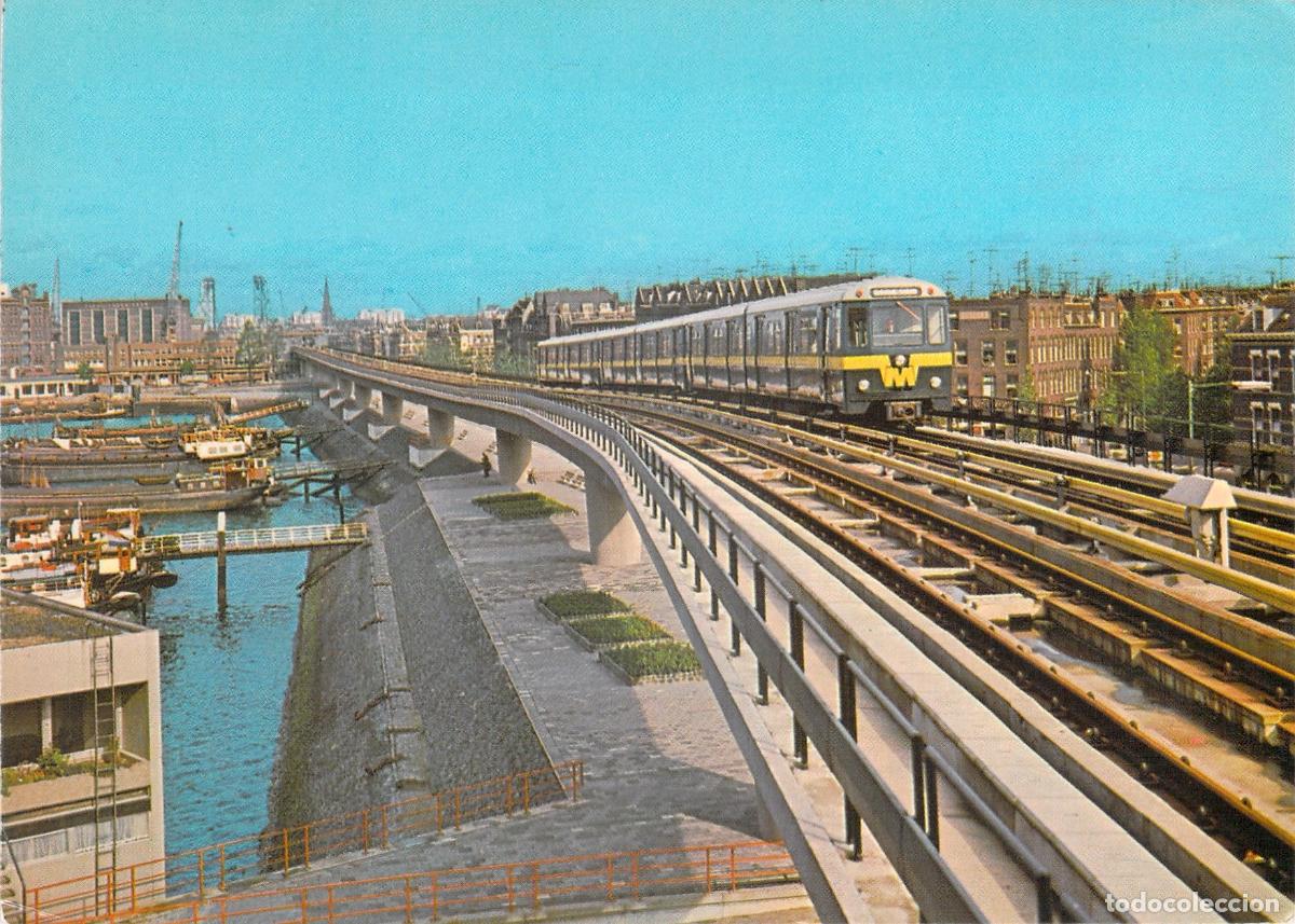 Postales: Postal de Rotterdam Metro y Tren Elevado en Holanda - Foto 1