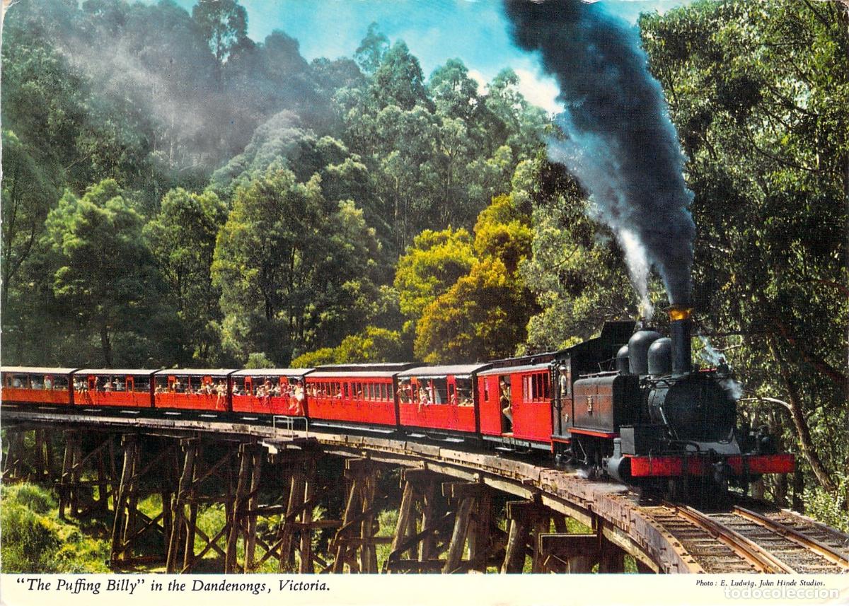 Postales: Postal del Tren a Vapor Puffing Billy en Dandenong Ranges, Victoria