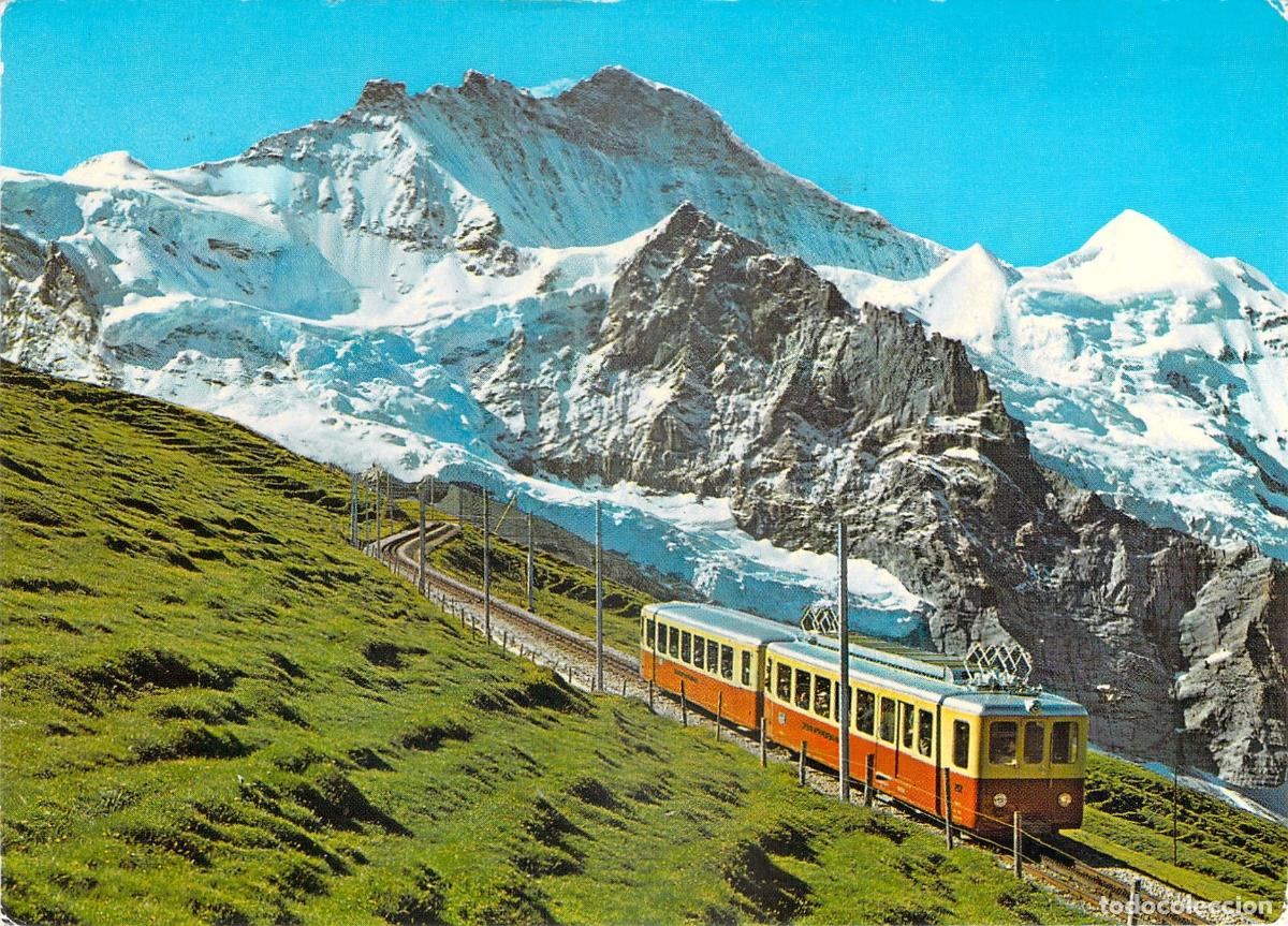 Postales: Postal Tren Jungfraubahn en Kleine Scheidegg Alpes Suizos