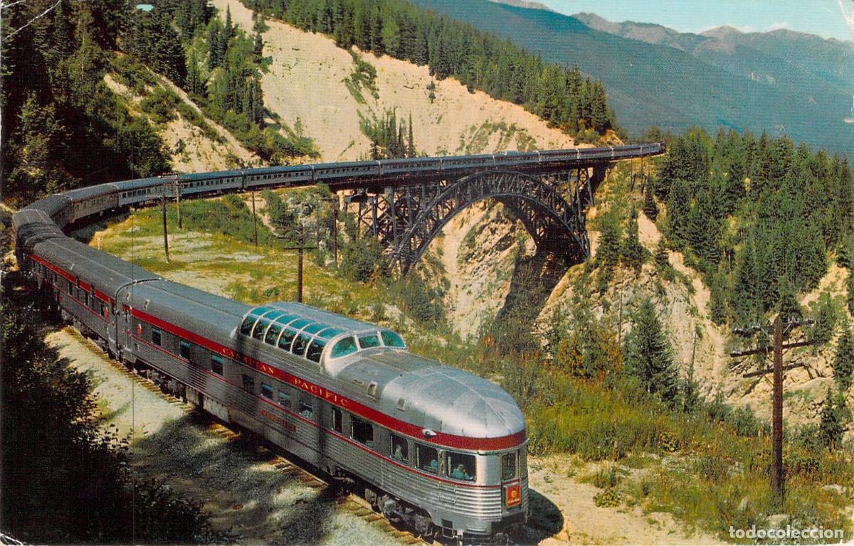 Postales: Postal Tren Canadian Pacific Scenic Dome en Monta&ntilde;as Rocosas