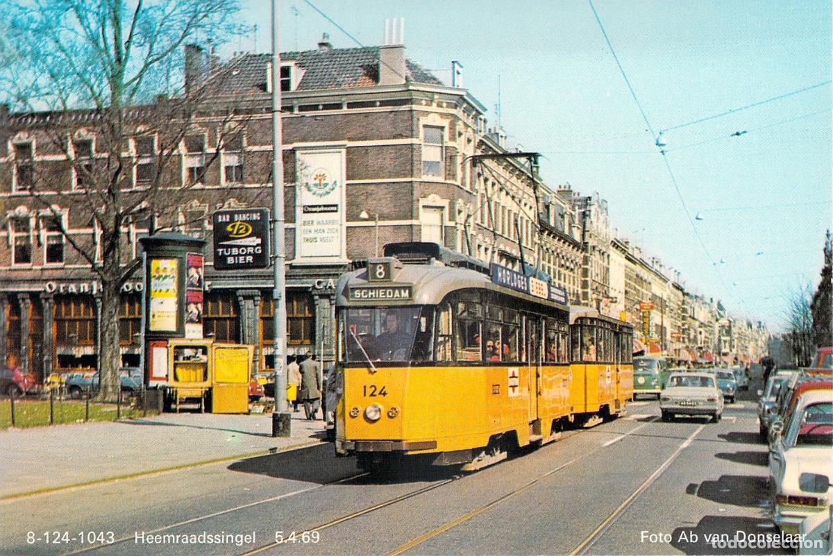 Postkarten: Postal de Tranv&iacute;a Amarillo en Heemraadssingel, Rotterdam