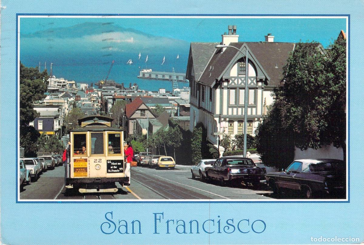 Postales: Postal de San Francisco con Tranv&iacute;a y Vistas a la Bah&iacute;a